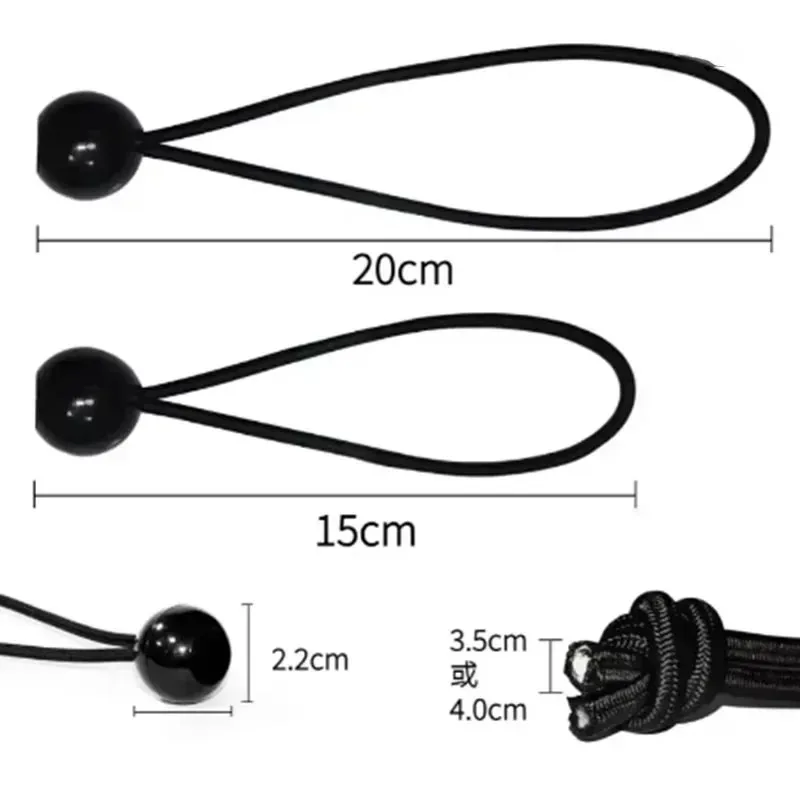 Bungee Ball Tarps Canvas Tarpaulin Flagpole Ties Cord Ends Elastic Rope Lace Fixed Boat Pole Camping Tent Accessories  4pcs