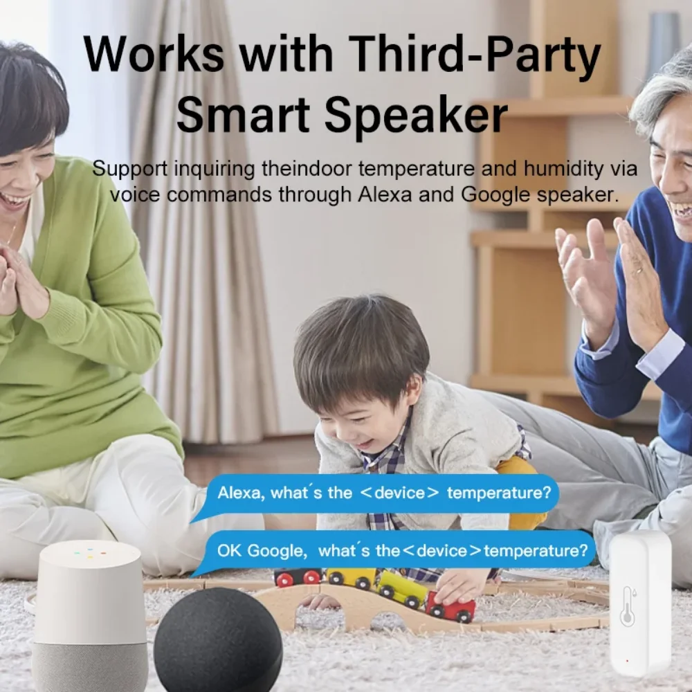 Tuya WiFi temperatuur en vochtigheid Smart Home thermometer hygrometer APP alarm op afstand Werk met Alexa Google Home