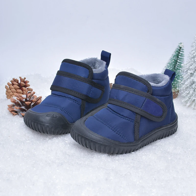 Alta qualidade durável crianças ao ar livre antiderrapante impermeável macio pelúcia inverno neve botas curtas e8218