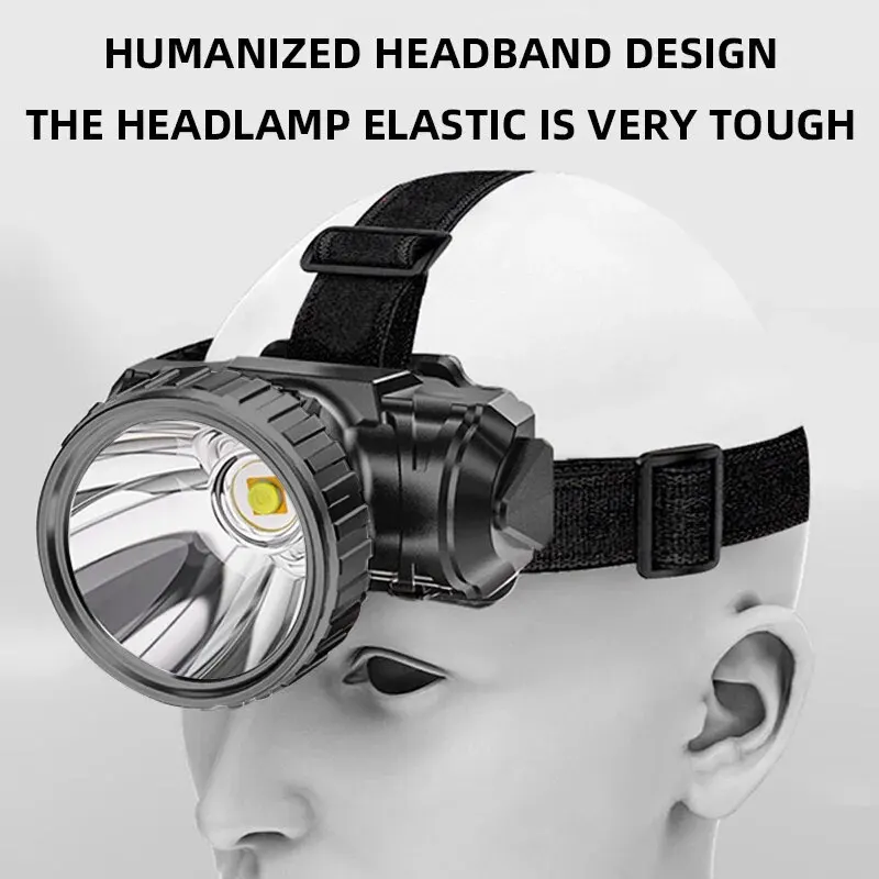 LED 強力な光 5 ヘッド屋外防水集魚灯 USB 充電式超高輝度ヘッドマウント懐中電灯