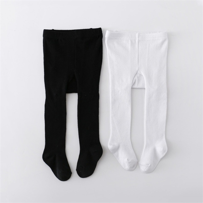Baby Baby Meisjes Panty Gebreide Kousen voor Meisjes Katoen Zacht Pasgeboren Leggings Casual Wit Zwart Panty Voor 0-2Years Oud