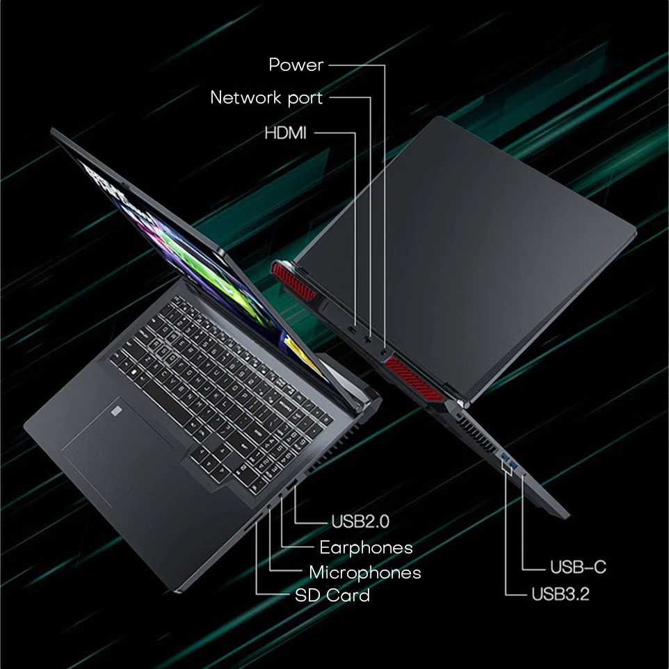 Xiaman 16 "ordenador portátil para juegos intel Core i7-6700HQ GTX 1060 Notebook PC IPS 1920*1200 16GB DDR4 1TB SSD Windows 11 Pro portátil Gamer