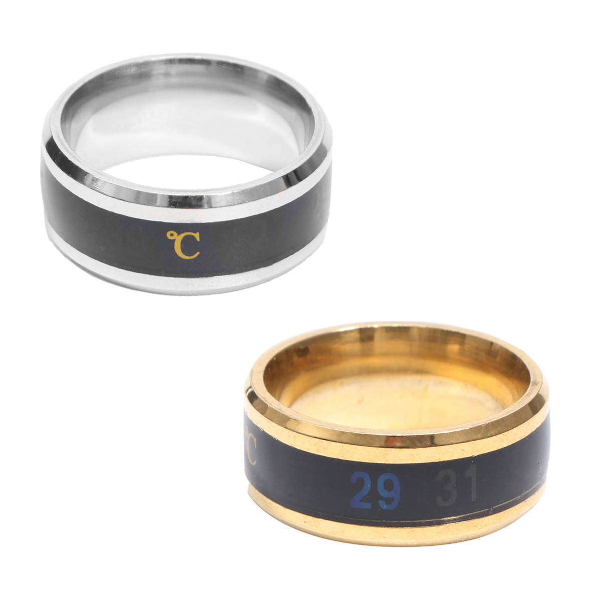 Stilvoller Wärmeverfärbungsring, 8 mm Metall-Fingerring, einzigartiges bedrucktes Design, Geburtstagsgeschenk, kein Geburtstagsgeschenk