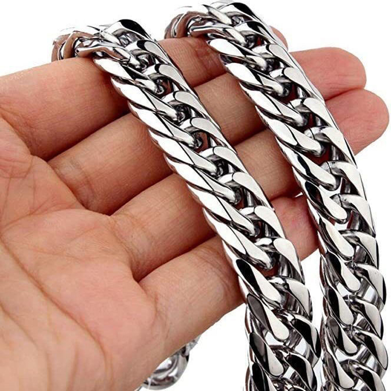 EDC-collar de cadena de acero y titanio para hombre, joyería Punk de moda, artilugios bizantinos para niño, estilo Cuba, regalos geniales y elegantes para mujer y niña