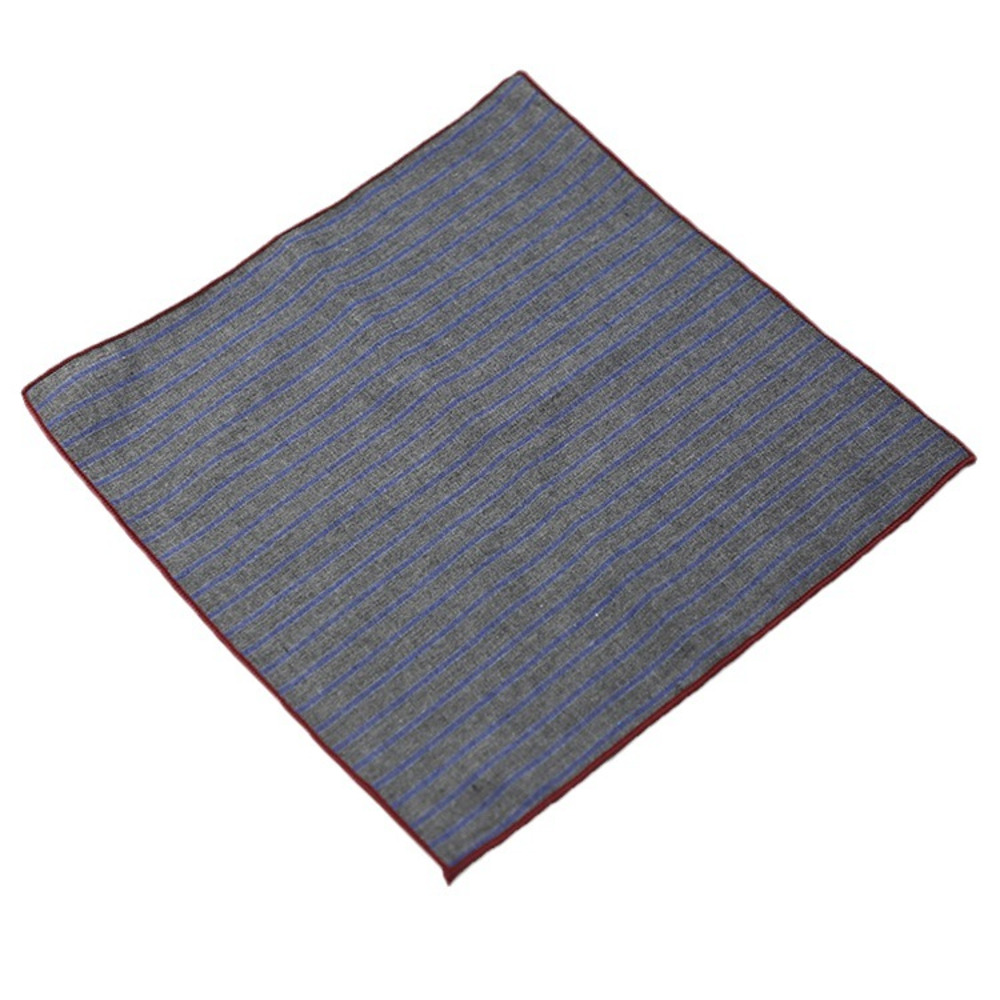 ชุดสูทผู้ชายผ้าฝ้ายสีน้ำตาลลายขวางขนาดกระเป๋าสี่เหลี่ยมจัตุรัส23ซม. ผ้าเช็ดหน้าสำหรับเจ้าบ่าวจัดงานแต่งงานปาร์ตี้ผูกหน้าอกอุปกรณ์เสริม