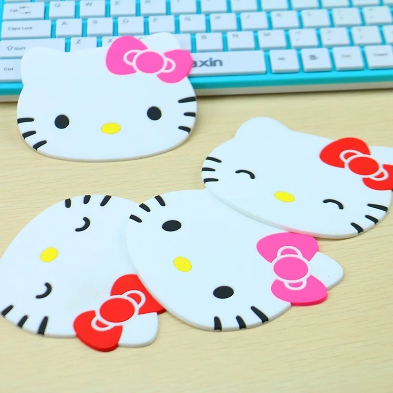 Hello Kitty-Sous-verre isolant de table, créatif et mignon, napperon en polymère, accessoires de cuisine kawaii, cowijk non ald