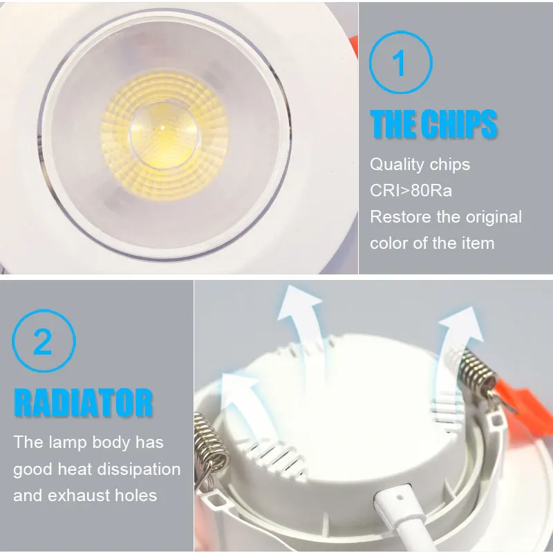 Lámpara LED de techo con ángulo ajustable, focos giratorios, iluminación interior, color blanco, 5W, 7W, 9W, 12W, 3W, AC220V, 110V, 10 piezas