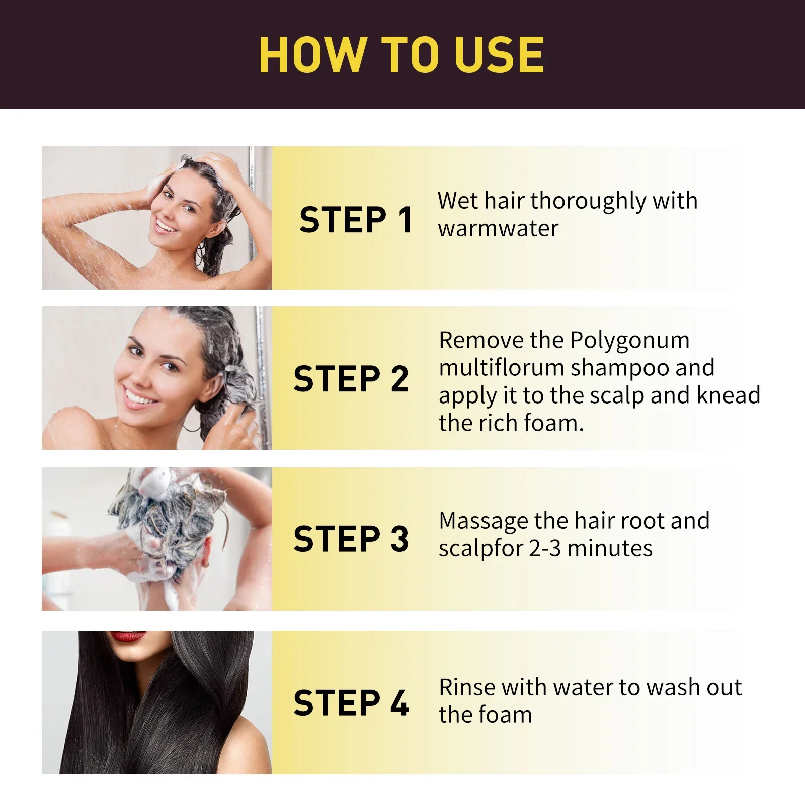 Champú de tinte para el cabello a base de hierbas naturales, 500ml, 3 en 1, cambio de Color del cabello, cabello gris a marrón oscuro, negro, nutritivo profundo, cuidado del cabello a la moda