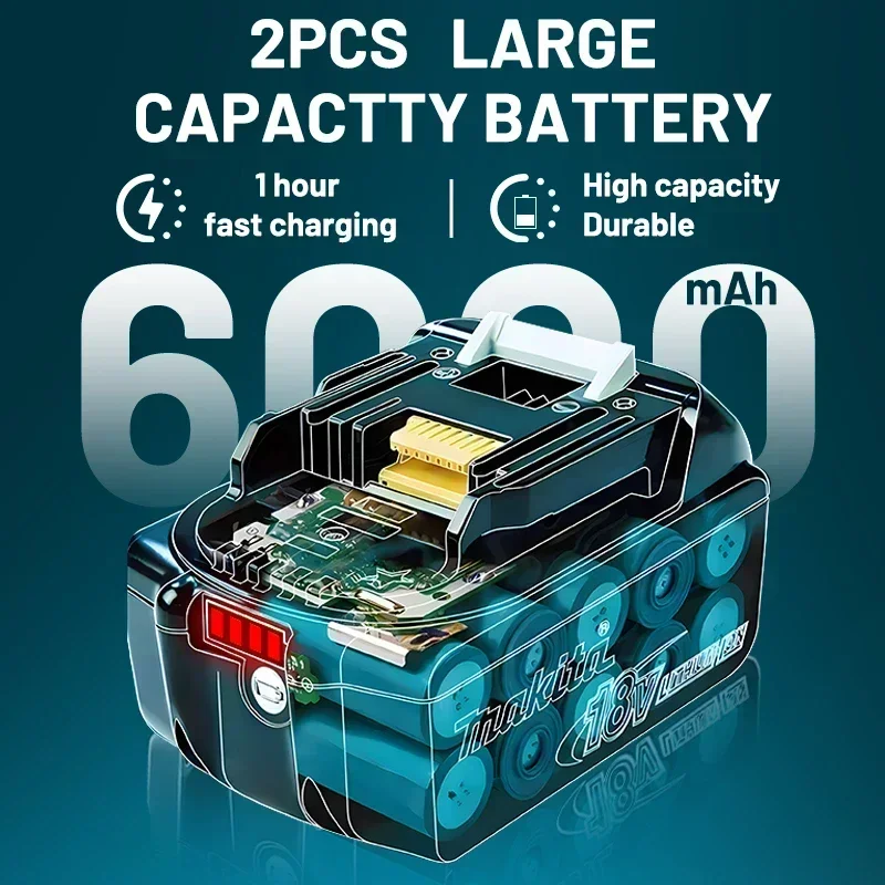 100% новый оригинальный аккумулятор Makita 18 В 6,0 Ач, для Makita BL1830 BL1830B BL1840 BL1840B BL1850 BL1850B, аккумулятор для электроинструментов модели