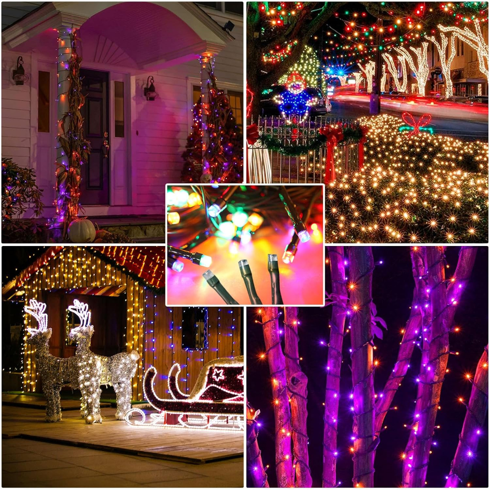 Lucine da esterno ad energia solare IP65 impermeabili 8 modalità di illuminazione adatte per decorazioni natalizie e matrimoni