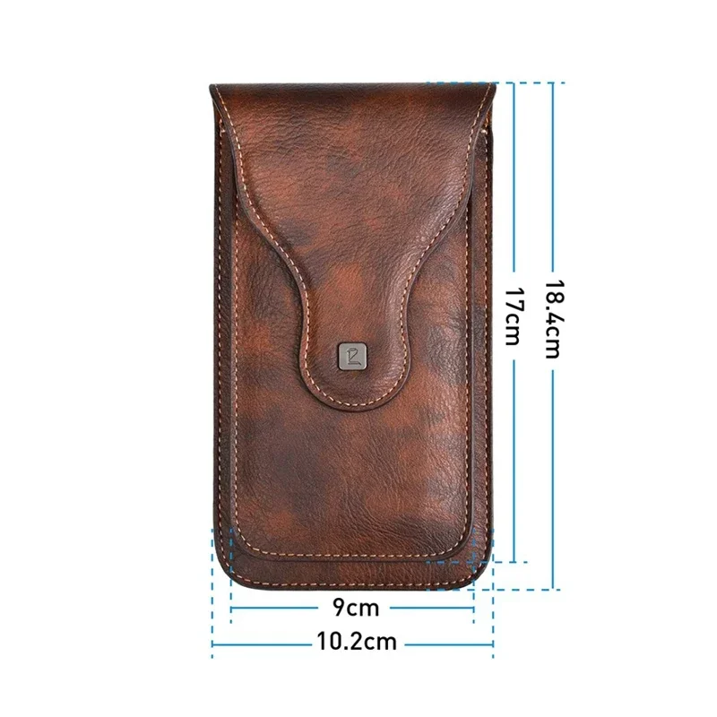 Capa vintage para celular, bolsa de cintura masculina de couro pu com clipe de gancho, coldre para viagem, caminhadas, cinto celular