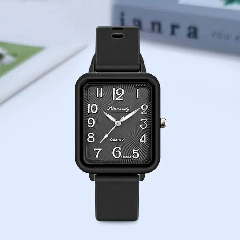 Reloj con correa de silicona de marca para estudiantes, reloj de cuarzo Digital cuadrado de ocio para mujer, nuevo reloj de pulsera de lujo a la moda para mujer, triangulación de envíos
