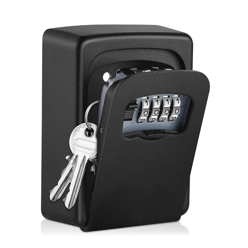 Almacenamiento de llaves montado en la pared, caja de seguridad de plástico con combinación de 4 dígitos, para uso interior y exterior en el hogar y la Oficina
