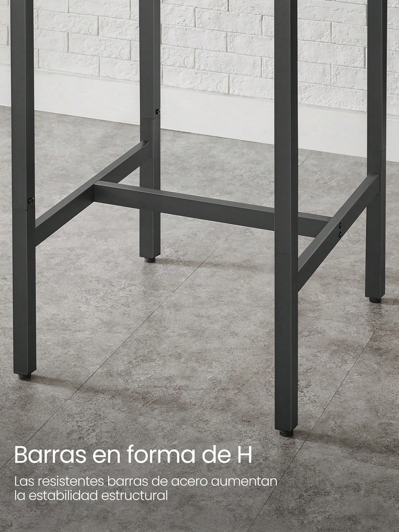 VASAGLE Square Breakfast Bar Table, Heavy-Duty Steel Frame, 60 x 60 x 92 cm, Easy Assembly, Kitchen Living Room,Industrial Style