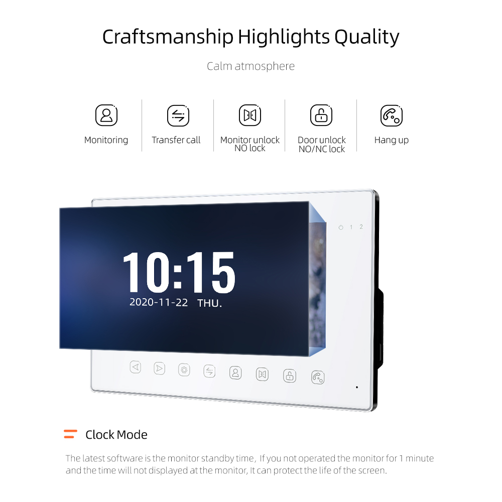 Jeatone 1080P 7 pulgadas pantalla de Monitor Tuya WiFi huella digital Video intercomunicador puerta de casa teléfono cámara con tarjetas de identificación desbloqueo
