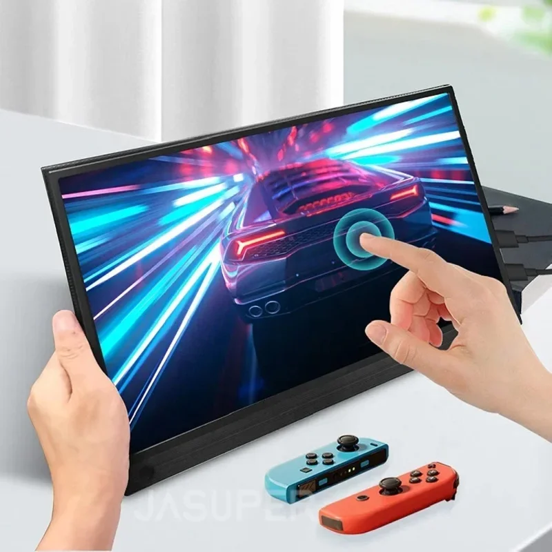 Портативный монитор для ноутбука с сенсорным экраном 15,6 дюйма 1080P USB C, внешний компьютерный дисплей, ультратонкий дорожный второй монитор для ноутбука PS4