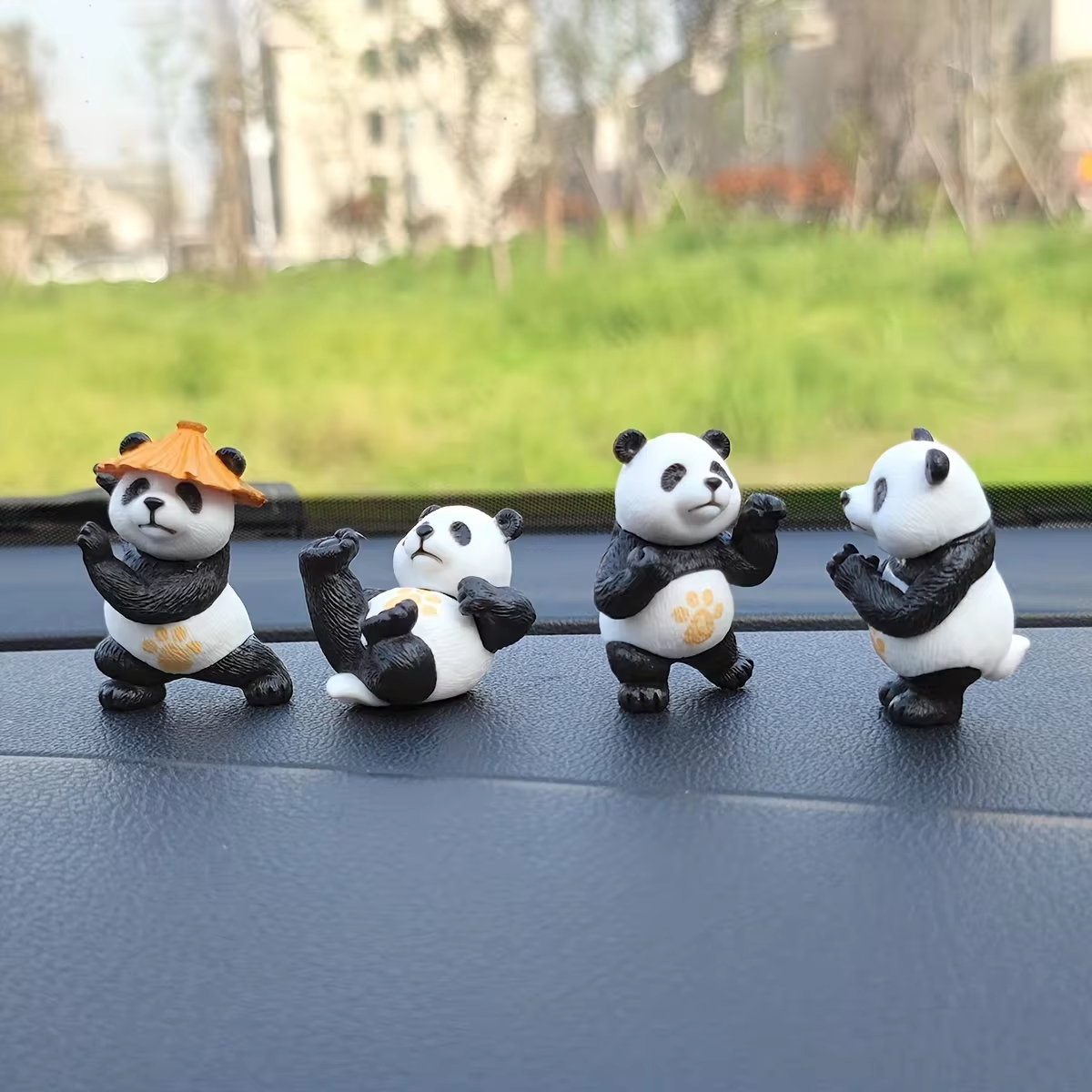 4 teile/satz Panda Design Auto Ornamente Auto Center Konsole Ornamente Büro Schreibtisch Ornamente Kleine Auto Innen Dekoration