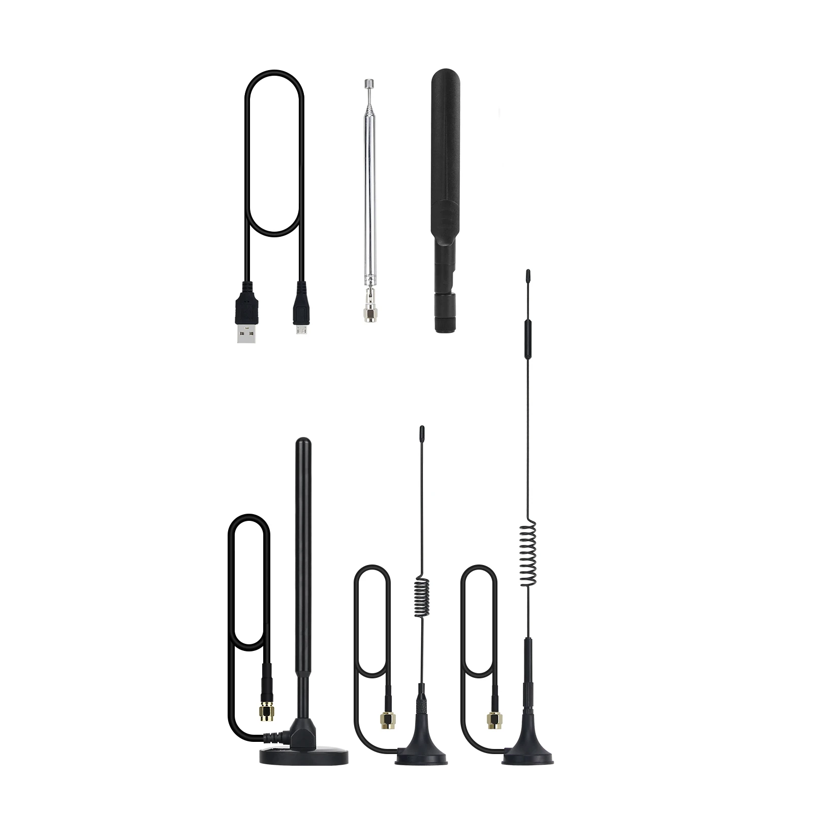 HamGeek 5 Stück Hackrf One Antennas und 1 USB-Kabel kann für Hackrf One SDR Radio Receiver Amateurfunk verwendet werden