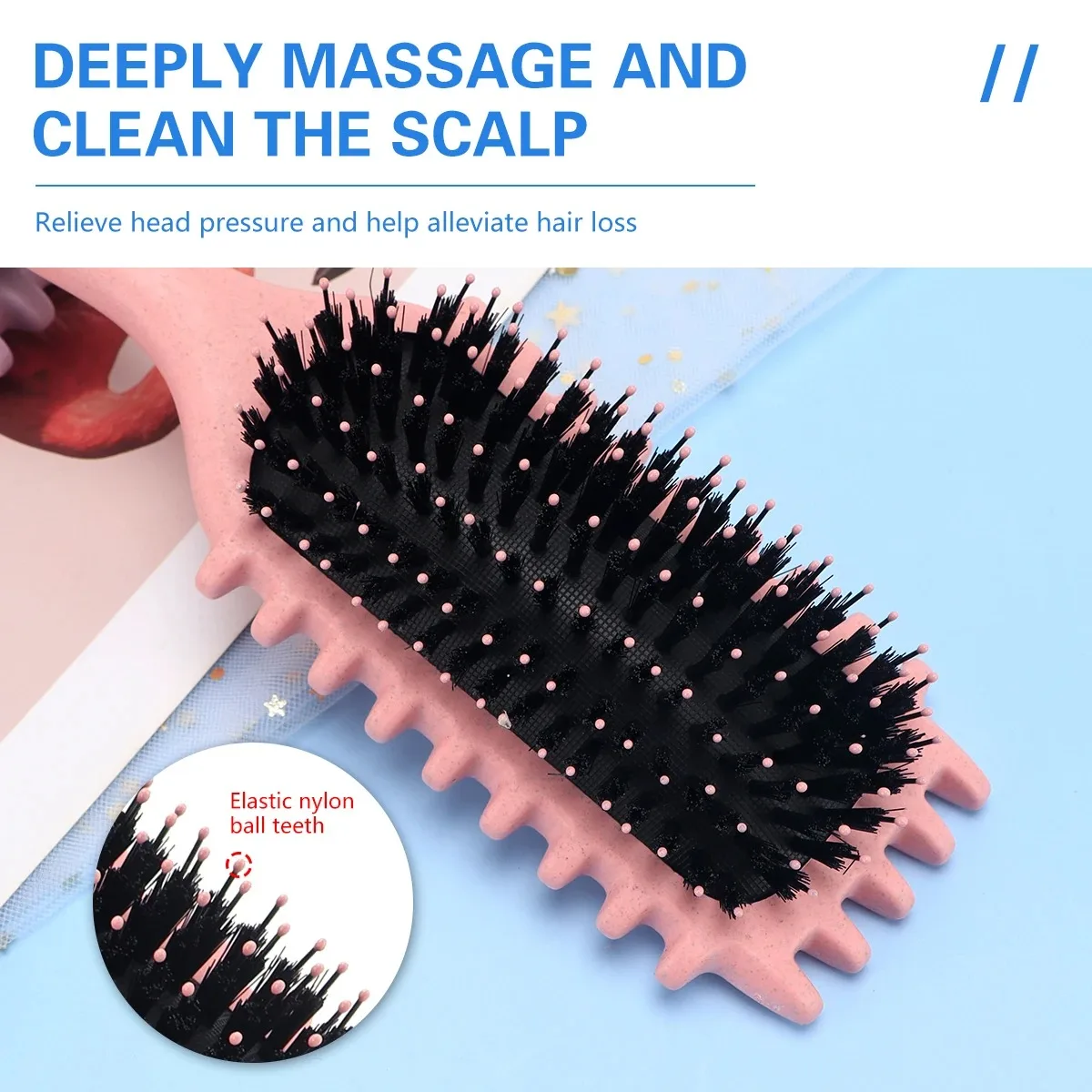 Escova de cabelo encaracolado para salão de beleza, escova de cabelo para pentear e modelar cachos masculinos e femininos, reduzir ferramentas de puxar
