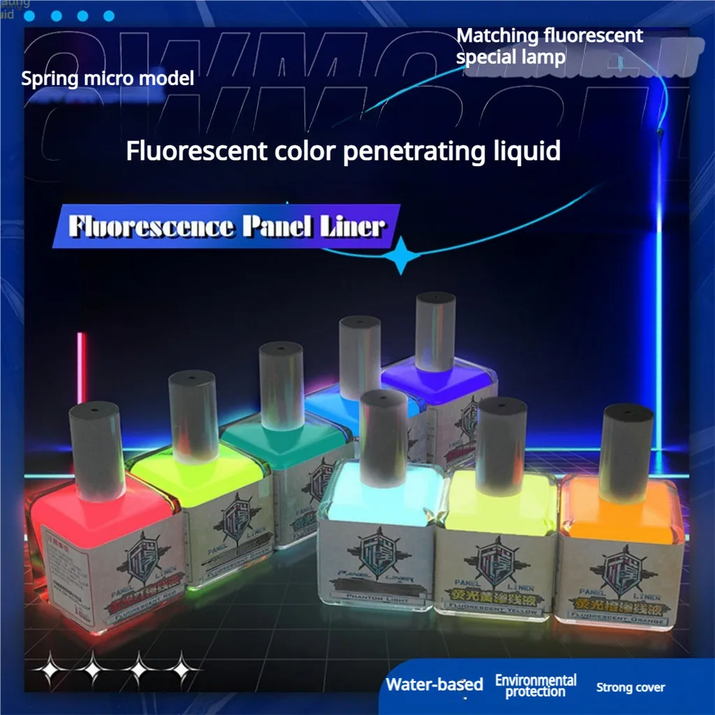 Pintura de modelo, pintura de revestimiento de Panel fluorescente de 18ml, tinta penetrante a base de agua para herramientas para colorear modelo, pigmento DIY para Hobby Q06101