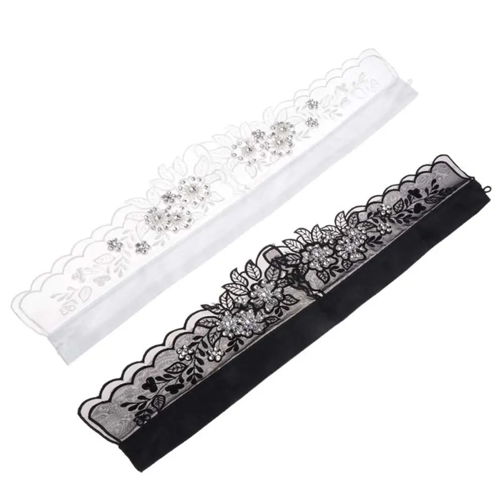 Preto/branco destacável oco folhas flor strass colar falso camisas de renda colares decote falso