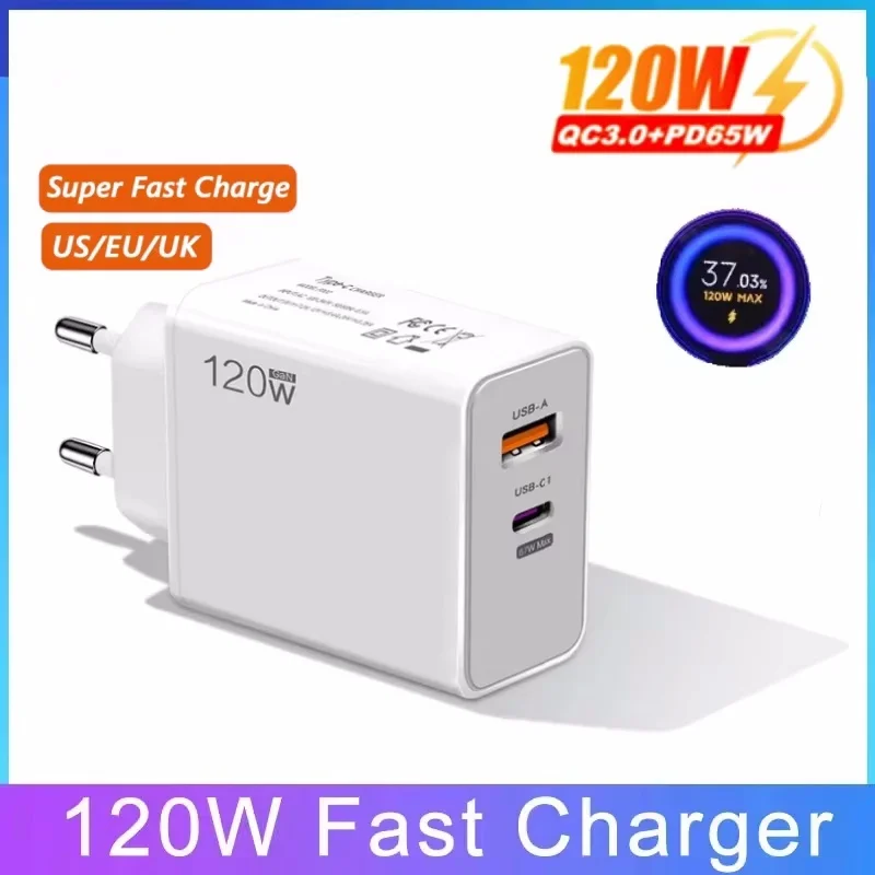120W Original Charger Turbo Fast EU US UK Wall Hypercharge Adapter Usb 6A Type C Cable For Xiaomi 13 12 11 Ultra Redmi