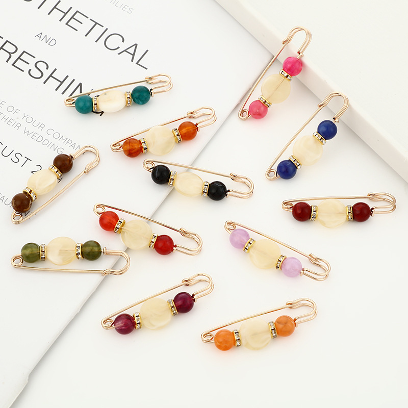 Phụ Nữ Mới Váy Eo Hiện Vật Eo Pin Dễ Thương Giả Ngọc Ren Thổ Cẩm Chống Chiếu Sáng Pin Trang Sức H1379