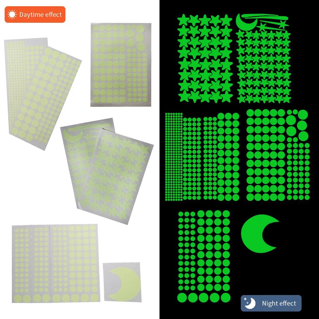 Lua luminosa estrelas adesivos de parede para quarto das crianças decoração do quarto brilho no escuro terra decalques parede noctilucent adesivos decoração casa