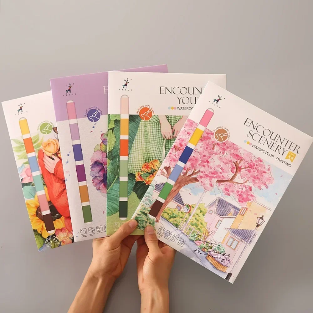 Portable Kids Watercolor Painting Book Gouache Graffiti Coloring Books Drawing Paper Educational Toys for Children Xmas Gift