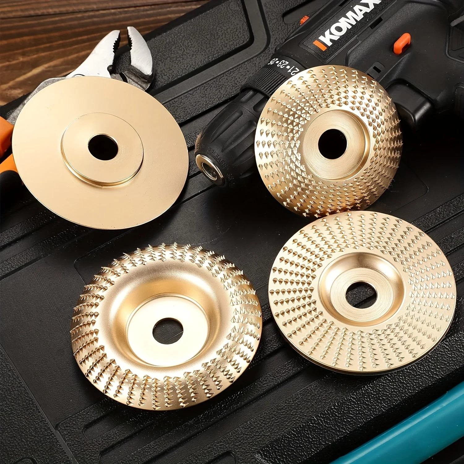 Juego de discos para tallar madera con amoladora angular de 5 piezas