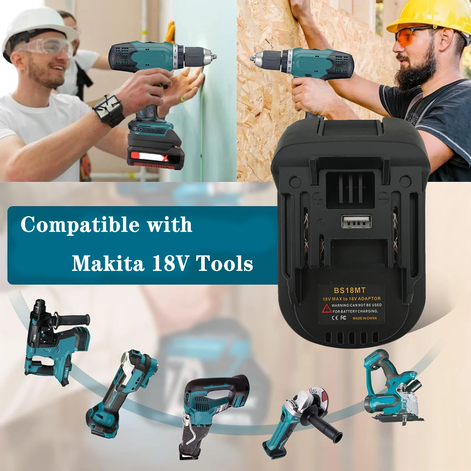 Battery Adapter For Bosch 18V Convert To For Makita 18V Converter With USB For Makita 18V Electric Tool BAT618 BAT609G BS18MT