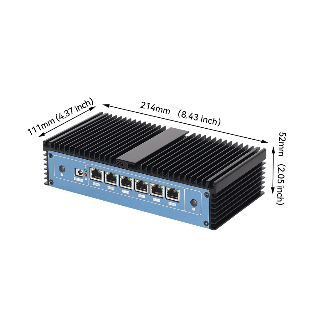XCY Pfsense Firewall Router Mini PC Intel Core i7-6500U 6x Intel Ethernet i211AT Puertos LAN Compatible con WiFi 4G SIM Win 10/11 Linux