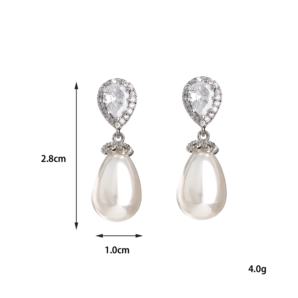 สุภาพสตรีCubic Zirconia Pearlจี้ต่างหู,เพื่อนเจ้าสาวเจ้าสาวTeardrop Leaf Rhinestoneงานแต่งงานเจ้าสาวต่างหูเครื่องประดับพรหม