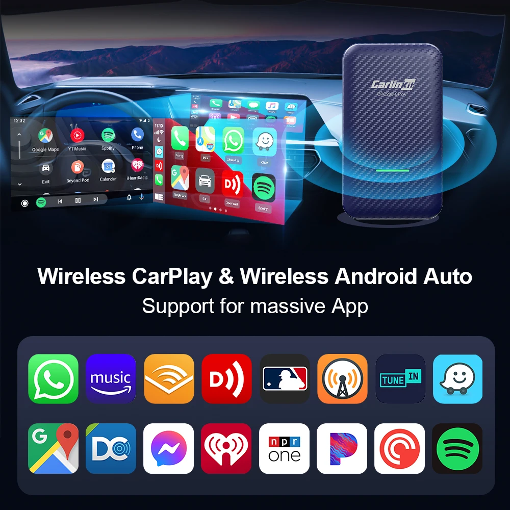 Carlinkit 4.0 CarPlay Wireless Android Auto Wired to Wireless Adapter for Vw Skoda Toyota Peugeot Kia Mazda IPhone Android Phone