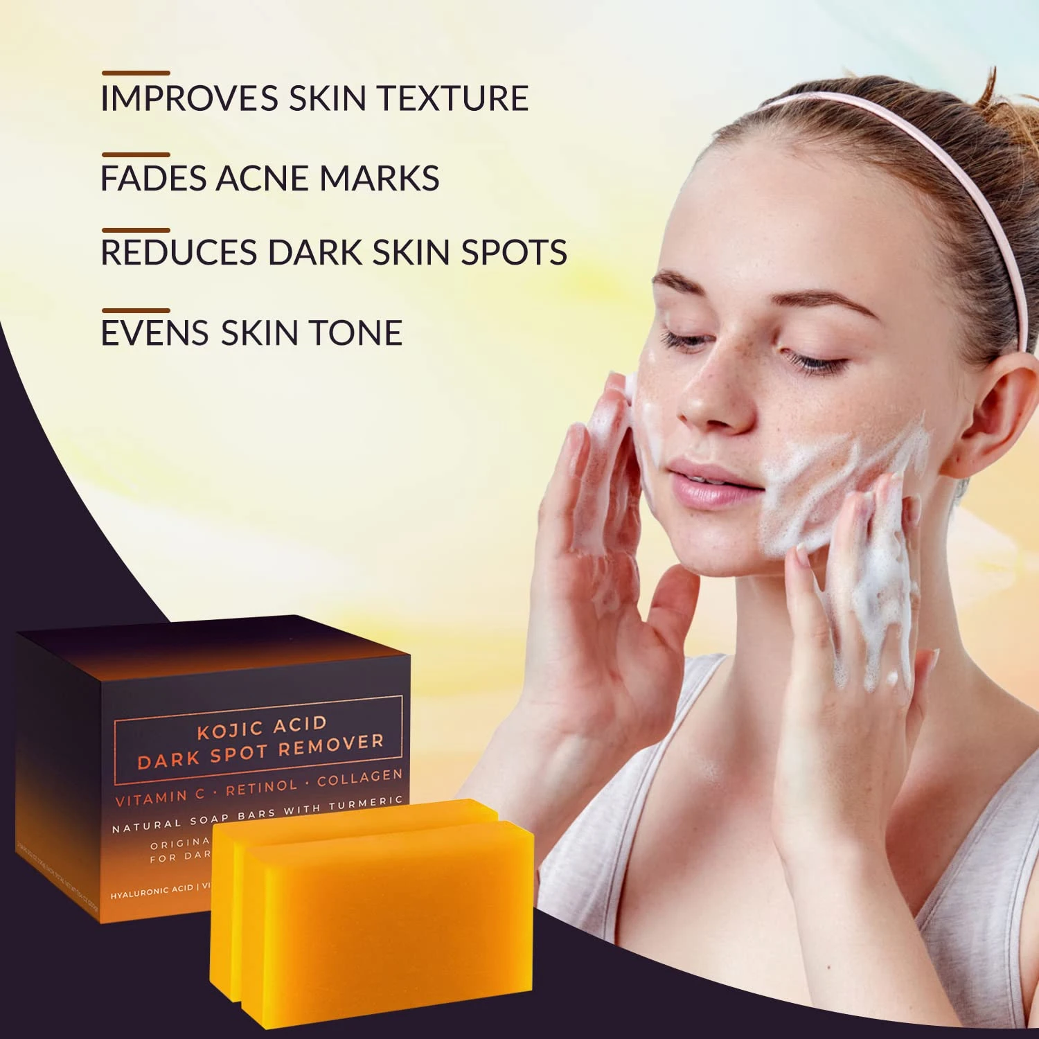 Kojiczuur Donkere Vlek Remover Whitening Zeep Handgemaakte Huidverzorging Diepe Reiniging Hydraterende Reiniging Essentiële Zeep Fleuren Huid