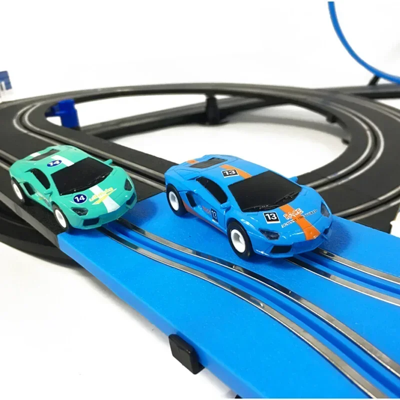 1:64 nova pista de corrida elétrica acessórios do carro brinquedos duplo controle remoto carro autorama circuito slot ferroviário veículo crianças presentes