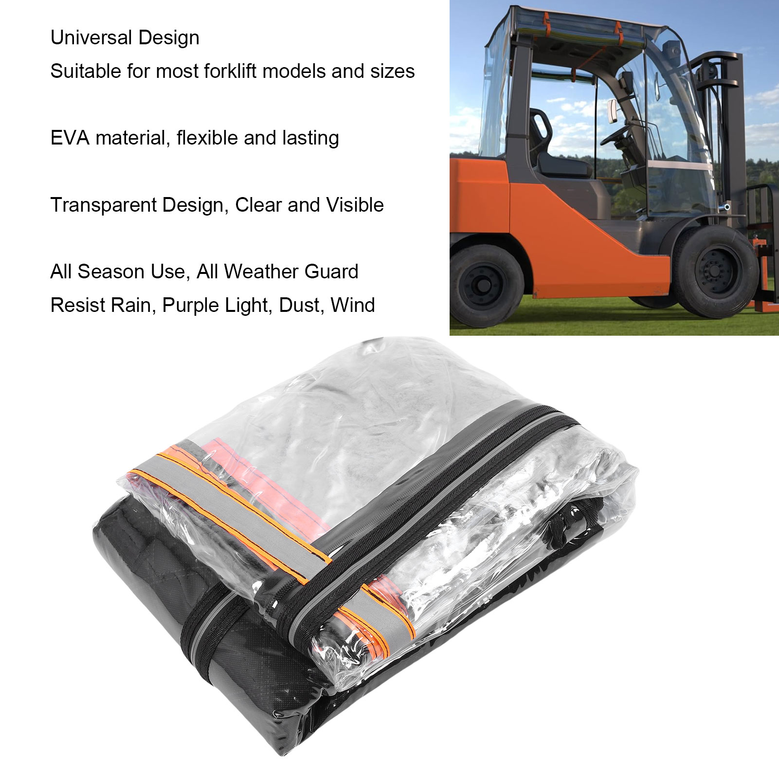 Capa protetora para empilhadeira, poeira, chuva, à prova de vento, transparente, eva, gabinete protetor para todos os climas, guarda-sol, capa protetora para empilhadeira