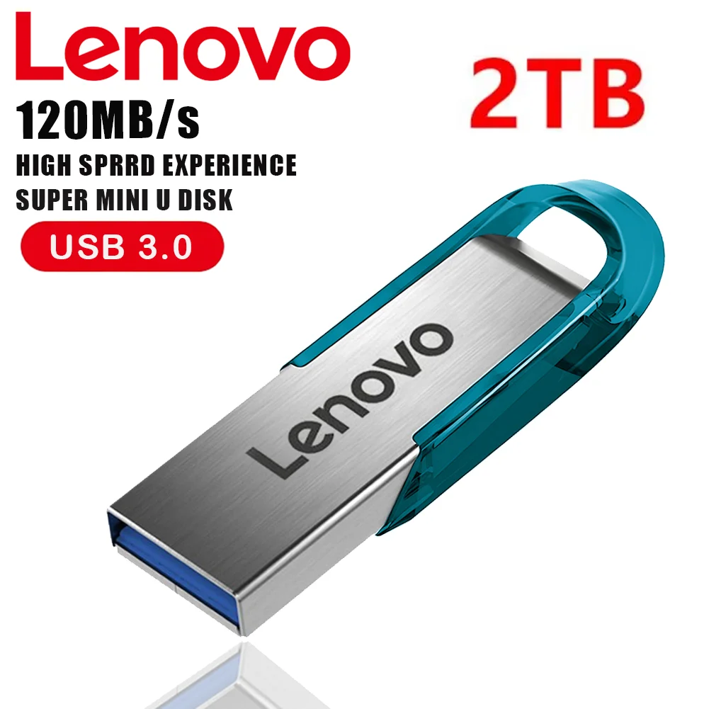 Lenovo Flash Drives 2TB Usb 3,0 Mini Pendrive de Metal de alta velocidad 1TB 512GB Stick Unidad portátil Memoria impermeable almacenamiento U disco