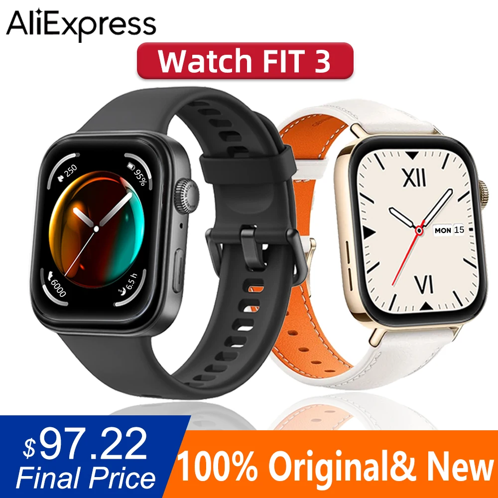 Умные часы HUAWEI Watch Fit 3, 1,82-дюймовый AMOLED-дисплей, ультратонкий дизайн, обновленное управление здоровьем, часы huawei, подходят для 3 евро γ