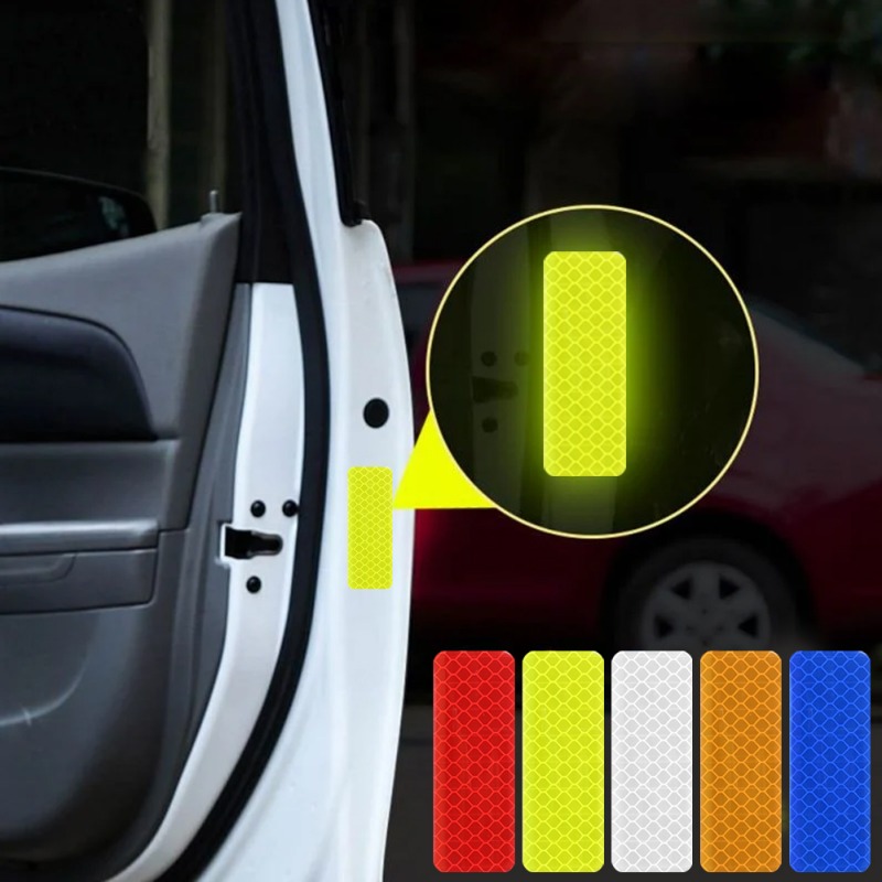 헬멧 자동차 안전 경고 반사 스티커 방수 PVC 높은 가시성 경고 스트립 야간 안전 프레임 반사판 스티커