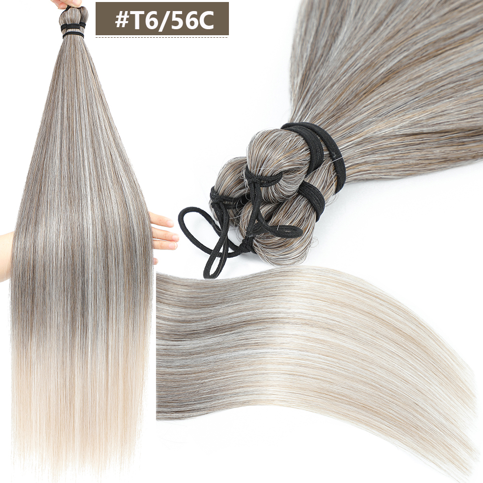 Magicae 28 インチストレートヘアバンドルかぎ針編み三つ編み髪合成編組ヘアストレート編組エクステンション女性のための