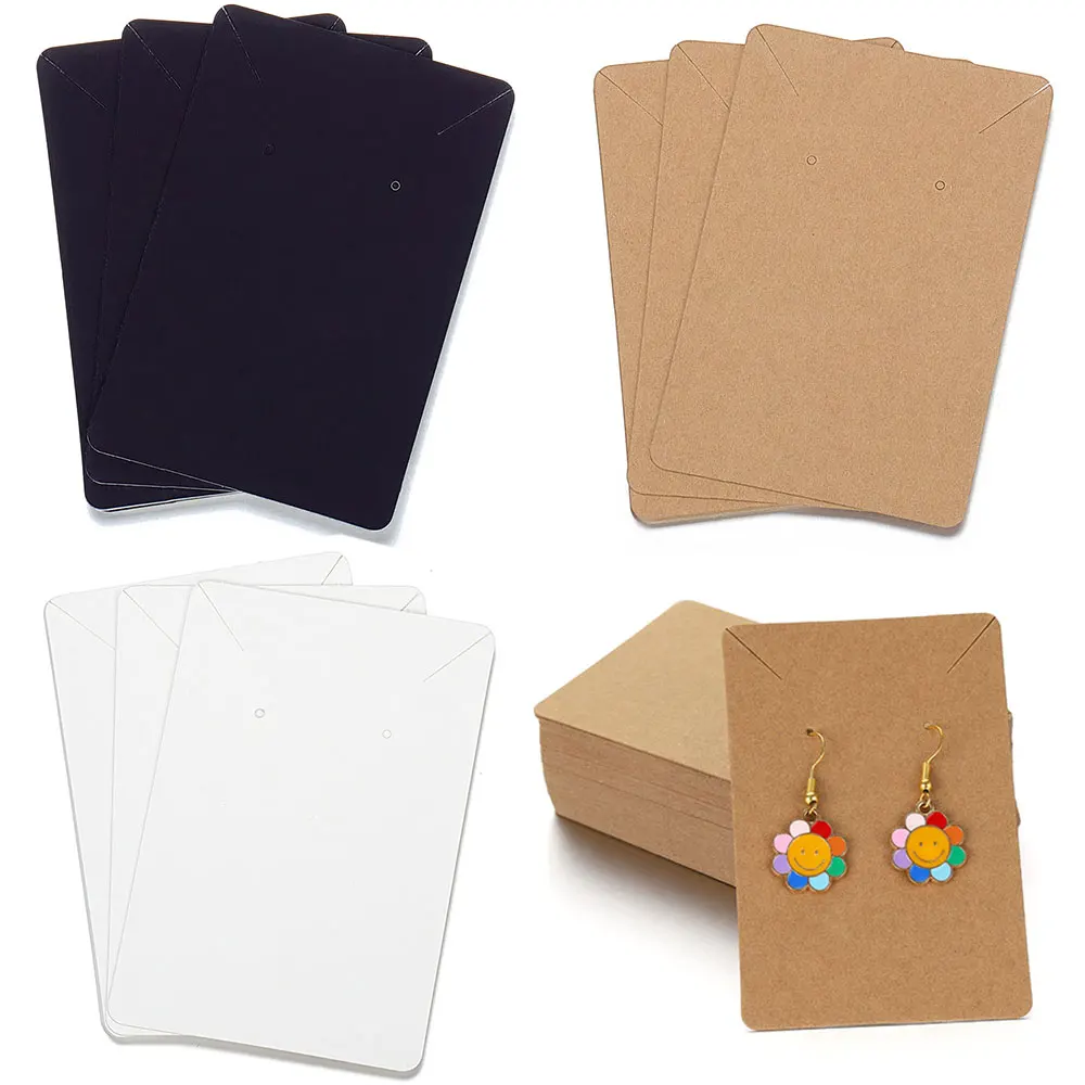 50 stücke 6x9 cm Halskette Ohrringe Ohr Studs Verpackung Karte Leere Schmuck Display Karte Kraft Papier Karte Für schmuck Verpackung