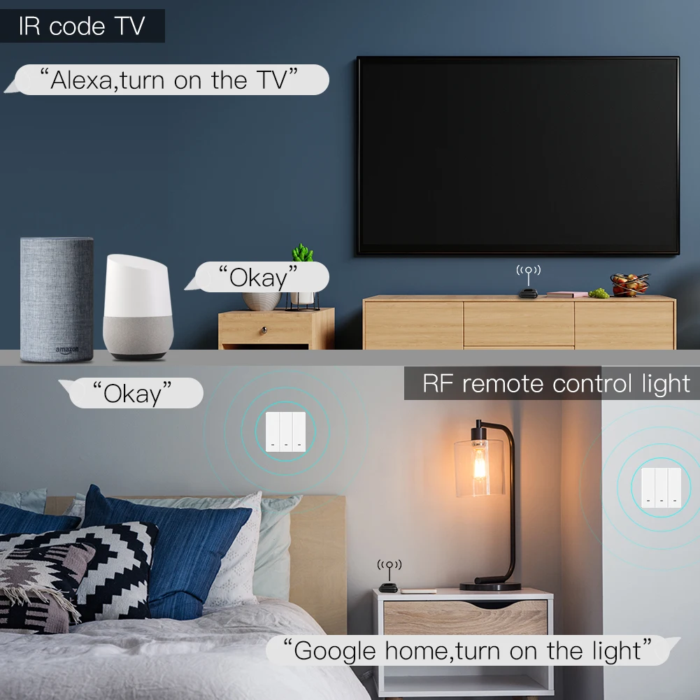 MOES Neue WiFi RF IR Universal-Fernbedienung RF-Geräte Geräte Tuya Smart Life App Sprachsteuerung über Alexa Google Home