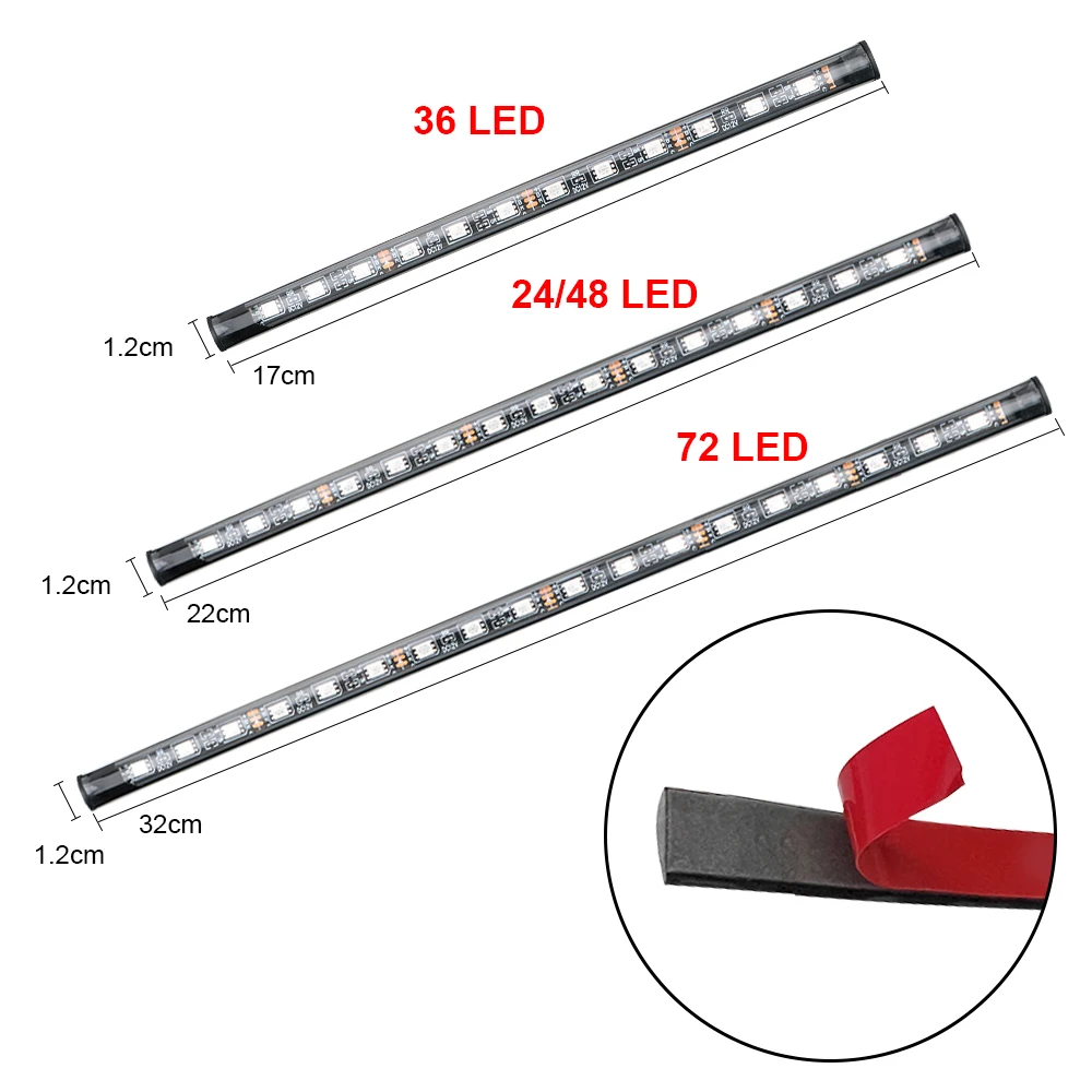 12V DIY ภายในรถ Ambient Mood ไฟ LED แถบ RGB โคมไฟ 24-48 ลูกปัดประตูเท้าตกแต่งอุปกรณ์เสริมรถยนต์ Cartronics