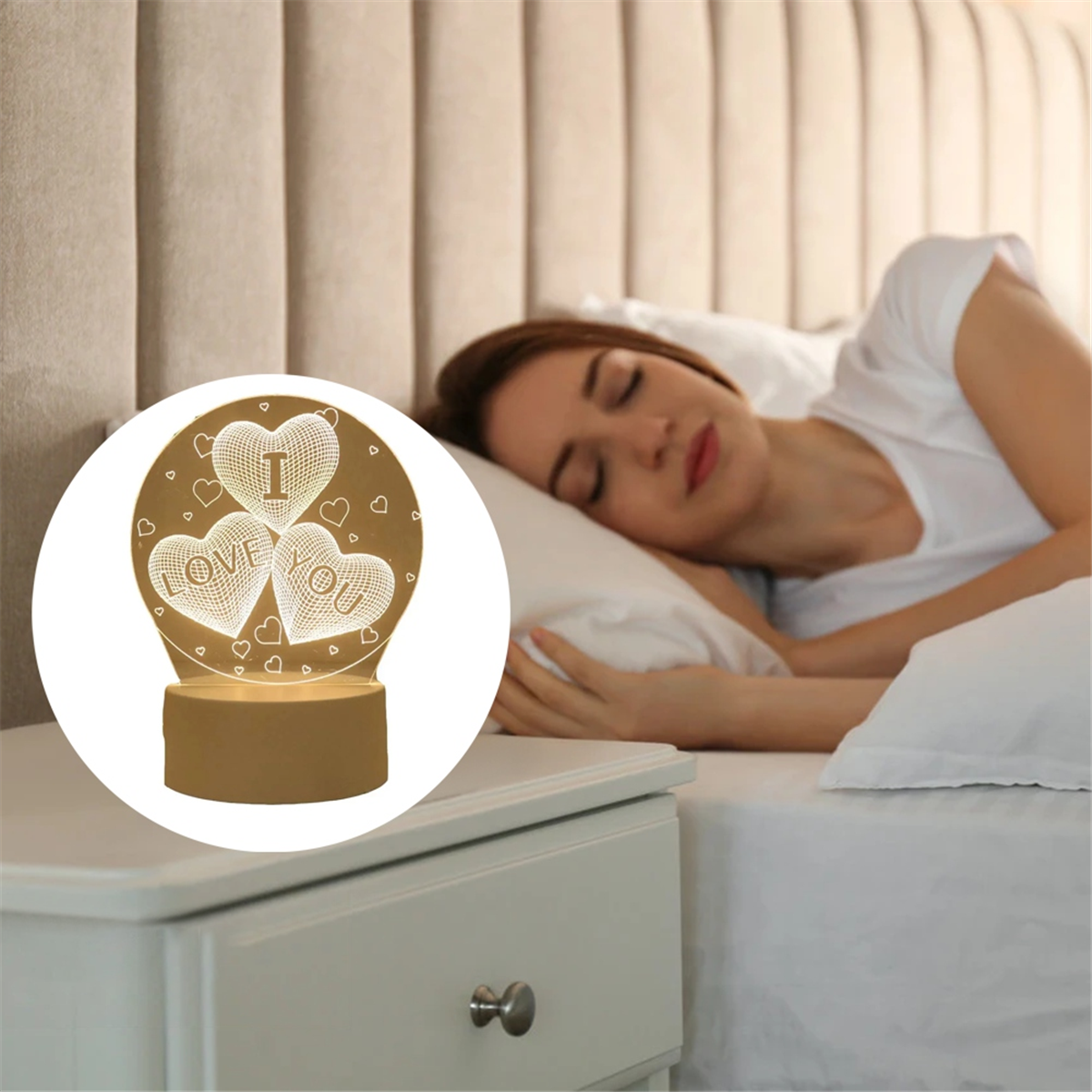 A72P Night Light Acrylic Bedroom Bedside LED Table Lamp Holiday Event Gift System Gifts