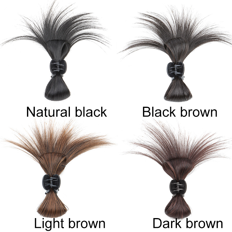 Synthetische Vrouwen Half-tie Haar Klauw Lui Hoofd Clip Pruik Vangst Clip Hoge Paardenstaart Haaraccessoires Rommelig Broodje