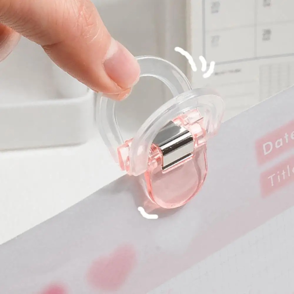 4pcs Multifunctional Page Holder Clip Multicolor Paper Clips Set Mini Transparent for Memo File Index Magazine Household