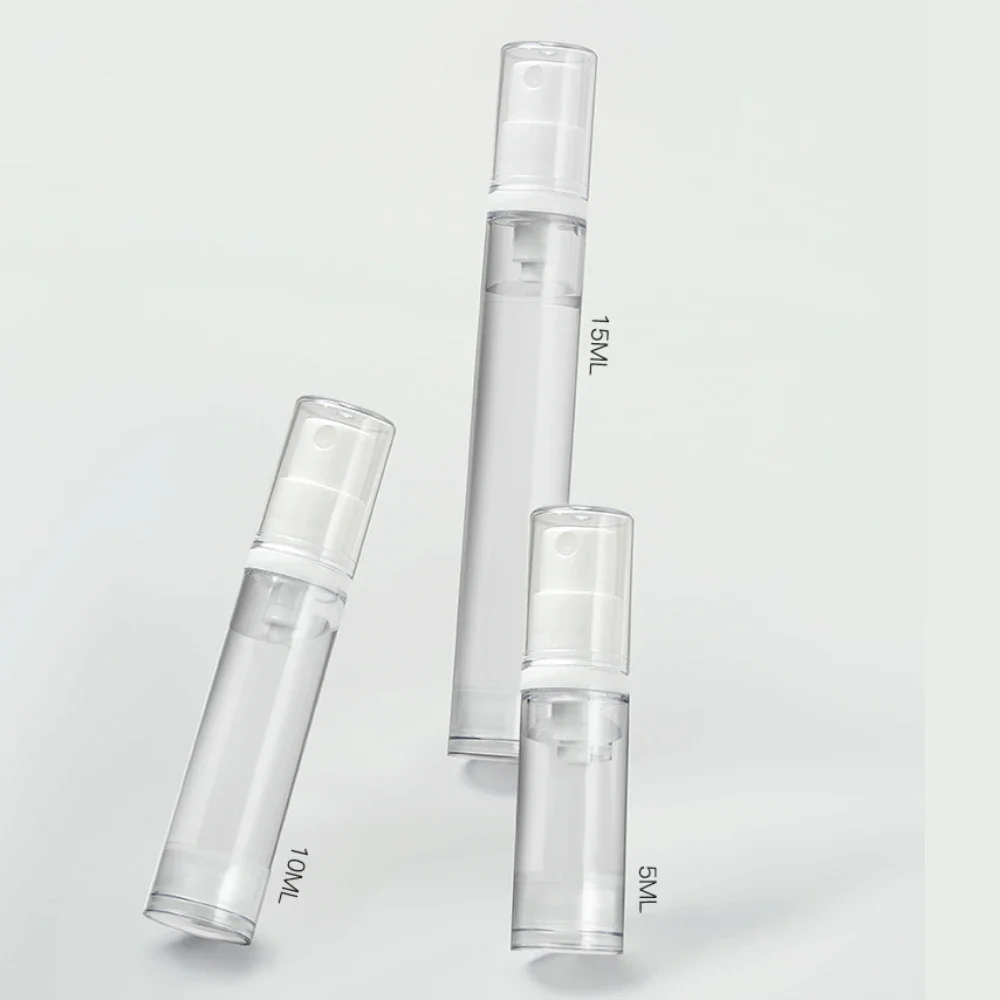 1 Set 5-15ML Trasparente Vuoto Riutilizzabile Pompa per vuoto Airless Crema Lozione e Spray Bottiglia portatile Set Confezione campione per articoli da toeletta