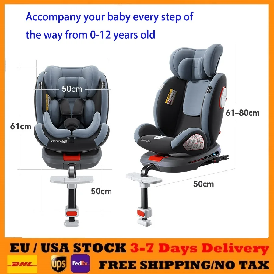 Assentos de carro para bebês, assentos de carro de segurança infantil, reforço de segurança para crianças, conversíveis, assentos de carro de segurança para crianças com isofix para 0-12 anos