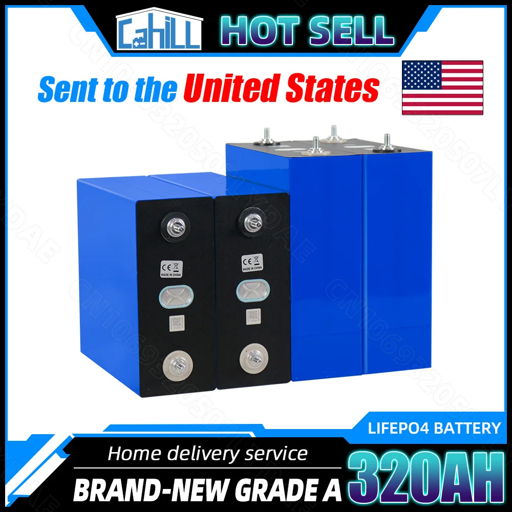 Grade A 3.2V 320AH Lifepo4 Battery Rechargeable Lithium Iron Phosphate  DIY 12V 24V 48V for Camping Boats Golf Cart RV Forklift